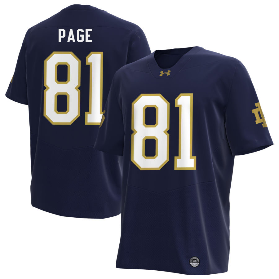 Alan Page Notre Dame Jerseys, UND Fighting Irish College Football Apparels Stitched-Navy